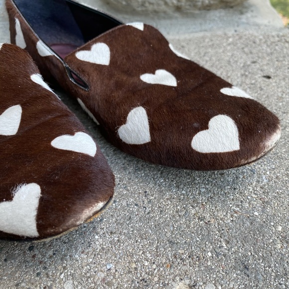 Burberry Brown Pony Hair Heart Loafers - 37 - Picture 4 of 12